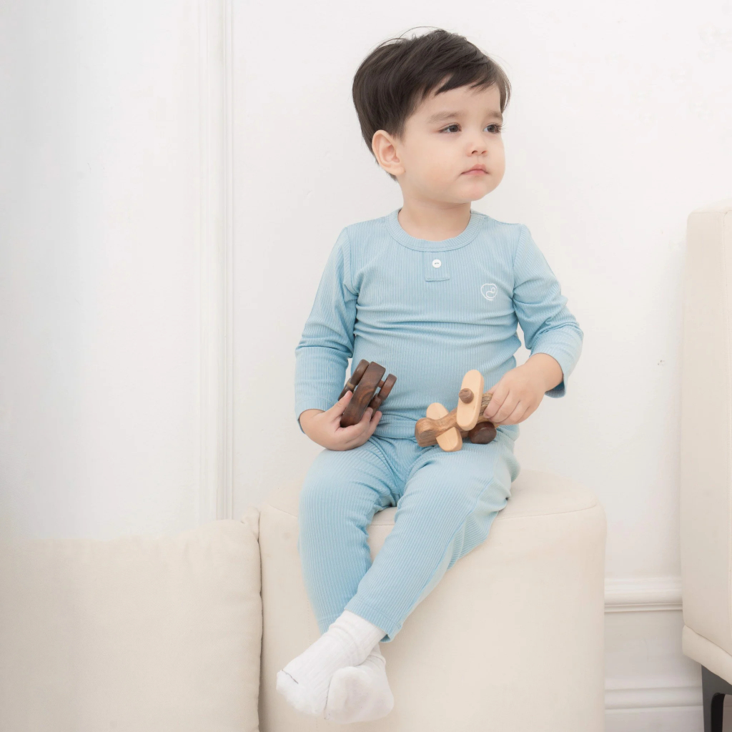 BuBaby - Bộ dài tay cổ trụ cho bé trai bé gái  Molist BMD110300