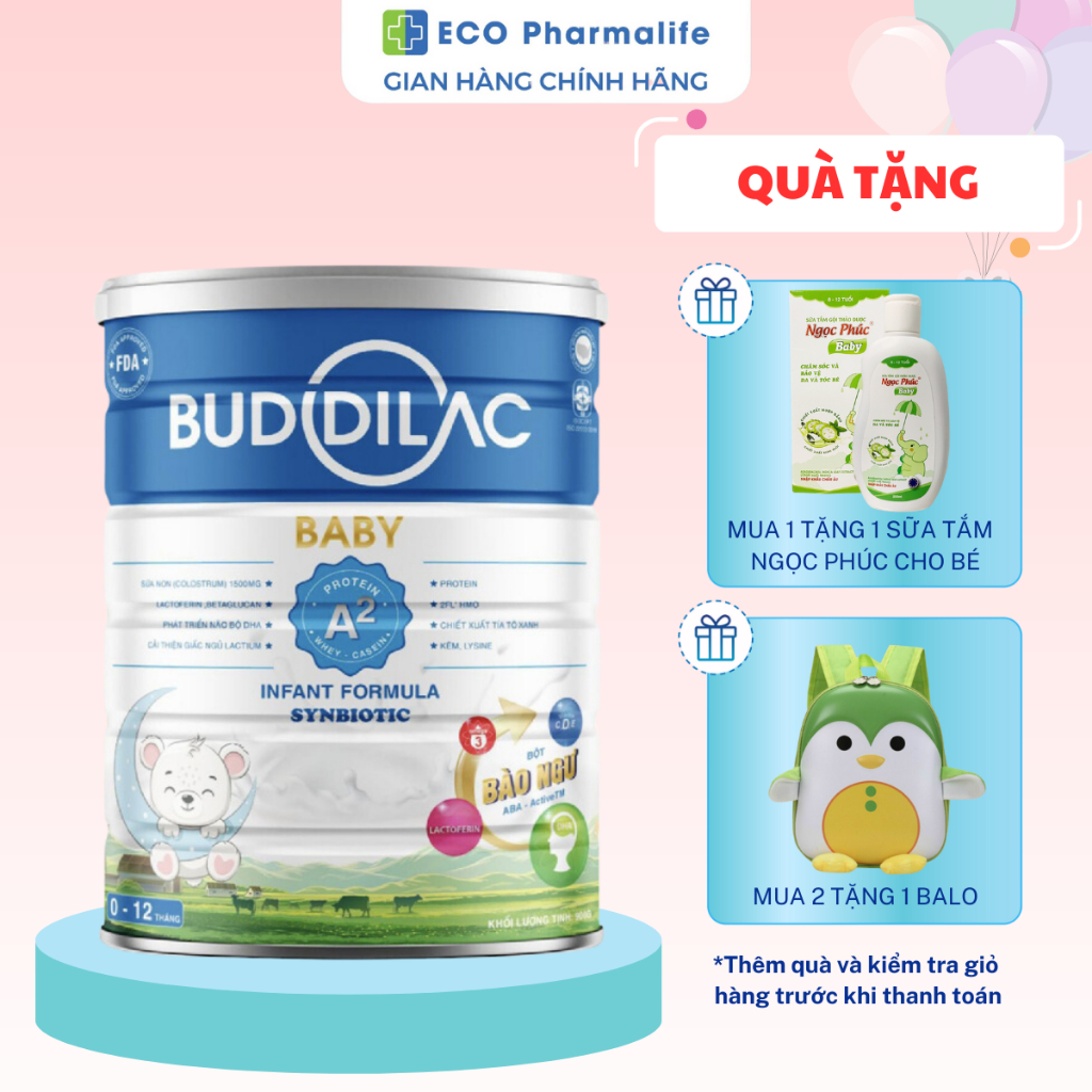 Sữa Bột Cho Bé BUDDILAC Baby Hộp 400g/ 900g Tăng Sức Đề Kháng, Hỗ Trợ Phát Triển Trí Não, Giúp Bé Ăn Ngon Ngủ Sâu Giấc