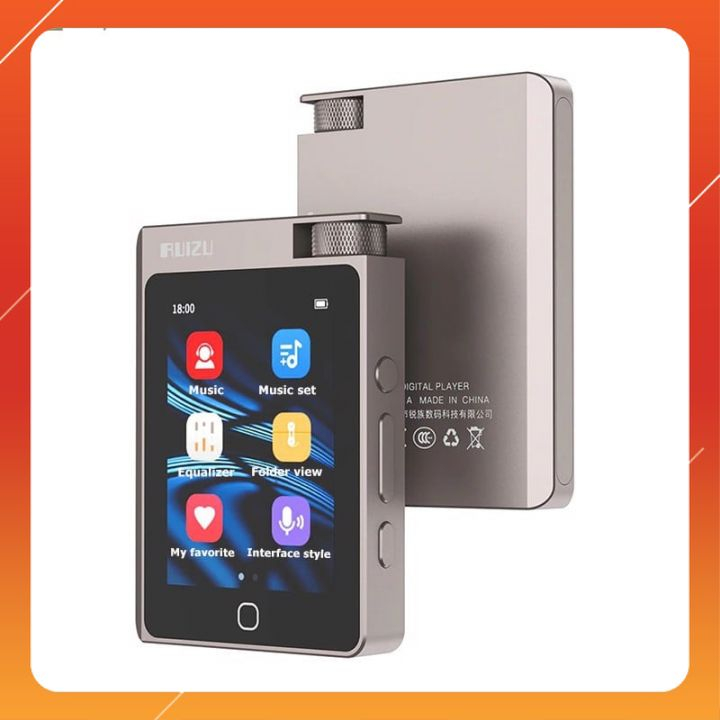 Ruizu A55 (Bạc) - Máy Nghe Nhạc HIFI Lossless, Màn Hình Cảm Ứng, Bluetooth 5.0, Điều Chỉnh EQ, Tiếng