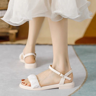 Giày Nữ Sandal big size Size 35-43 Mã HNS63 Cao 2P Phối Nhún Xinh Xắn