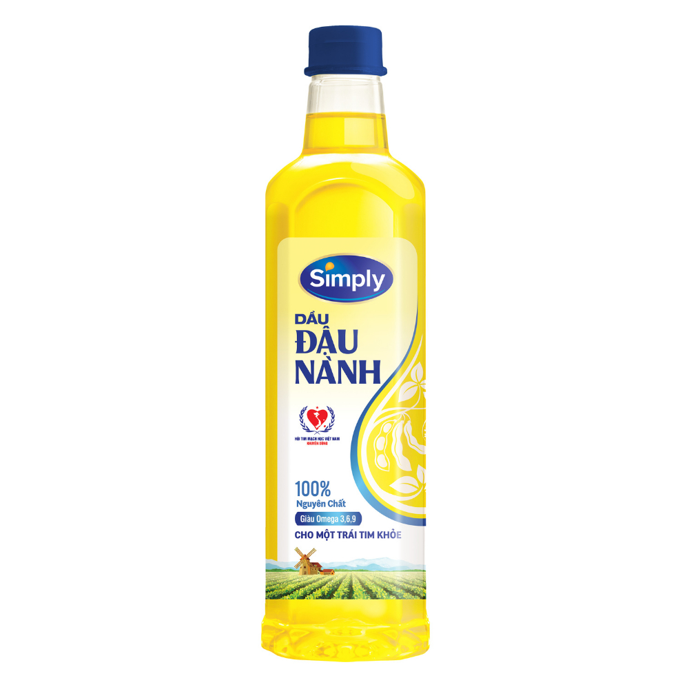 Dầu đậu nành nguyên chất simply 1l