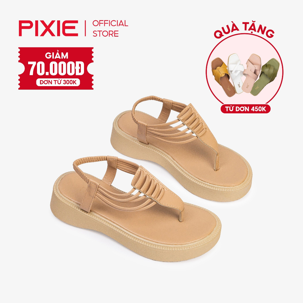 Giày Sandal Đế Xuồng 3cm Xỏ Ngón Hậu Thun E197 Pixie