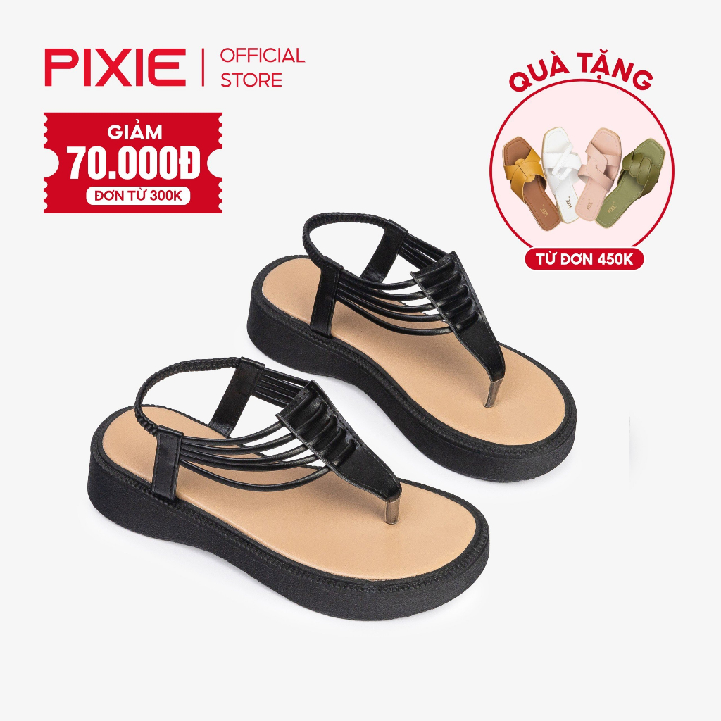 Giày Sandal Đế Xuồng 3cm Xỏ Ngón Hậu Thun E197 Pixie