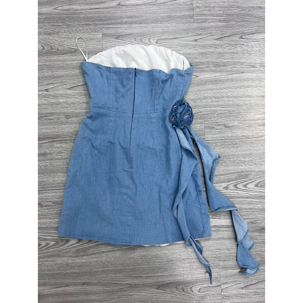 Đầm denim ống tua rua - S/M