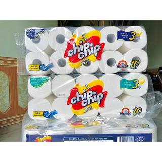 Giấy vệ sinh chipchip 10 cuộn 3 lớp chính hãng mềm mịn siêu dai