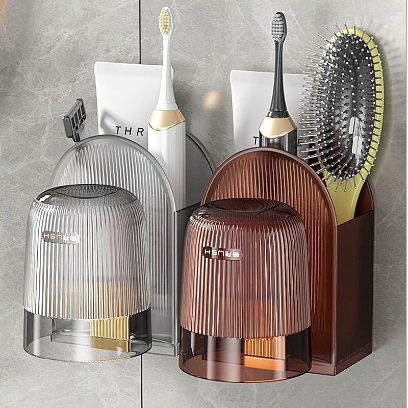 Kệ Đựng Bàn Chải Đánh Răng, Kệ Để Đồ Vệ Sinh Cá Nhân Dán Tường Tiện Dụng, Sang Trọng