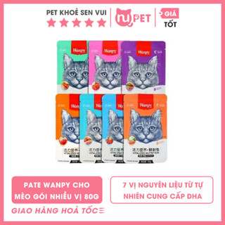 Pate wanpy cho mèo gói 80g | Thức ăn ướt Wanpy dinh dưỡng cho mèo