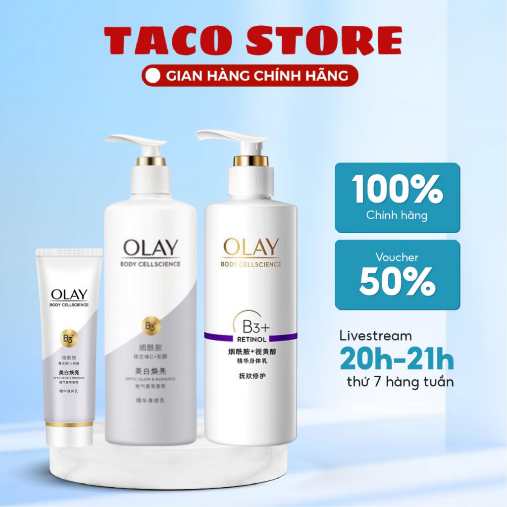 Sữa Dưỡng Thể OLAY Vitamin B3+ Retinol/Vitamin C Olay Bright Ultra Whitening