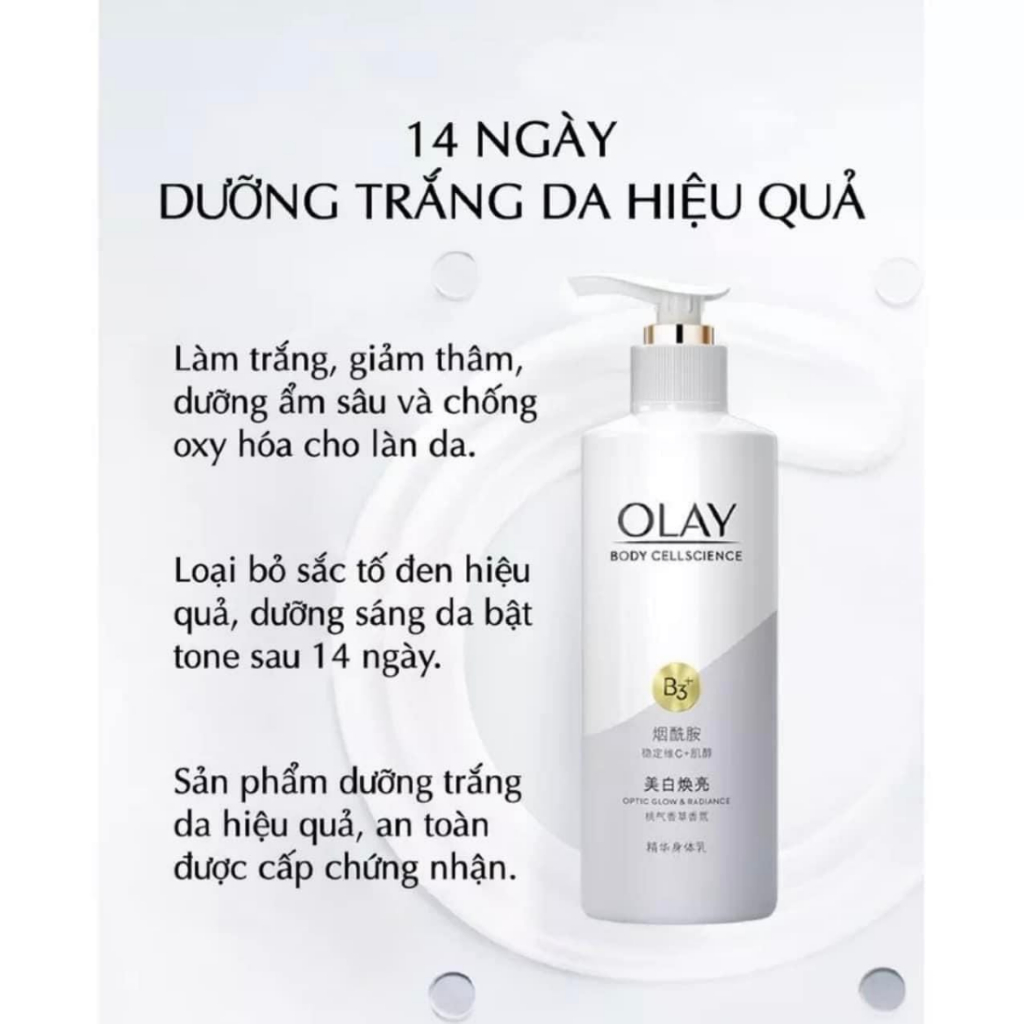 Sữa Dưỡng Thể OLAY Vitamin B3+ Retinol/Vitamin C Olay Bright Ultra Whitening
