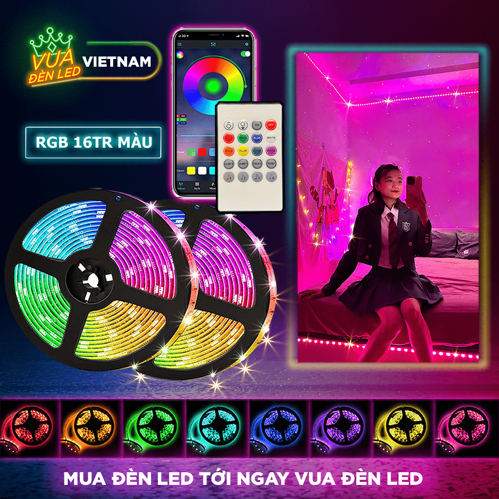 【Có Sẵn】 Cuộn Dây Led 3M 5M Rgb 16 Triệu Màu Điều...