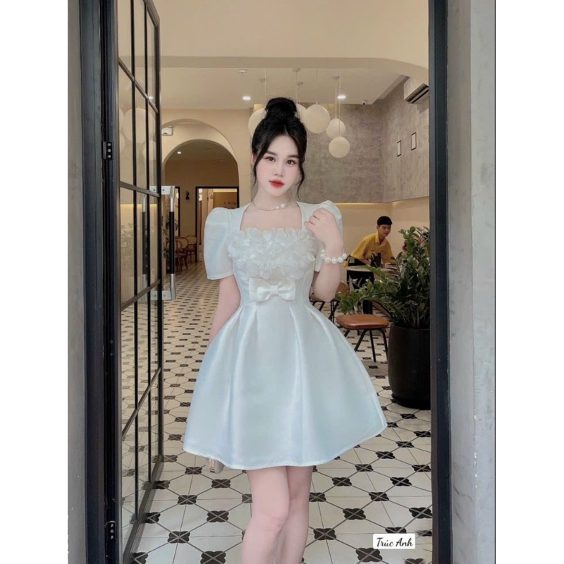 Váy thiết kế đính hoa tơ váy dự tiệc cao cấp H310