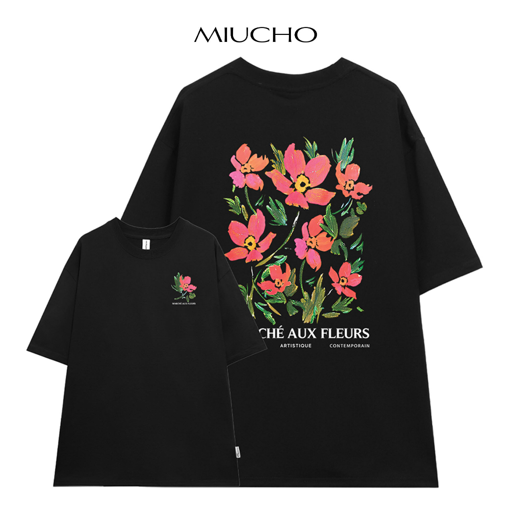 Áo thun nữ form rộng ATD126 Miucho chất vải cotton in graphic