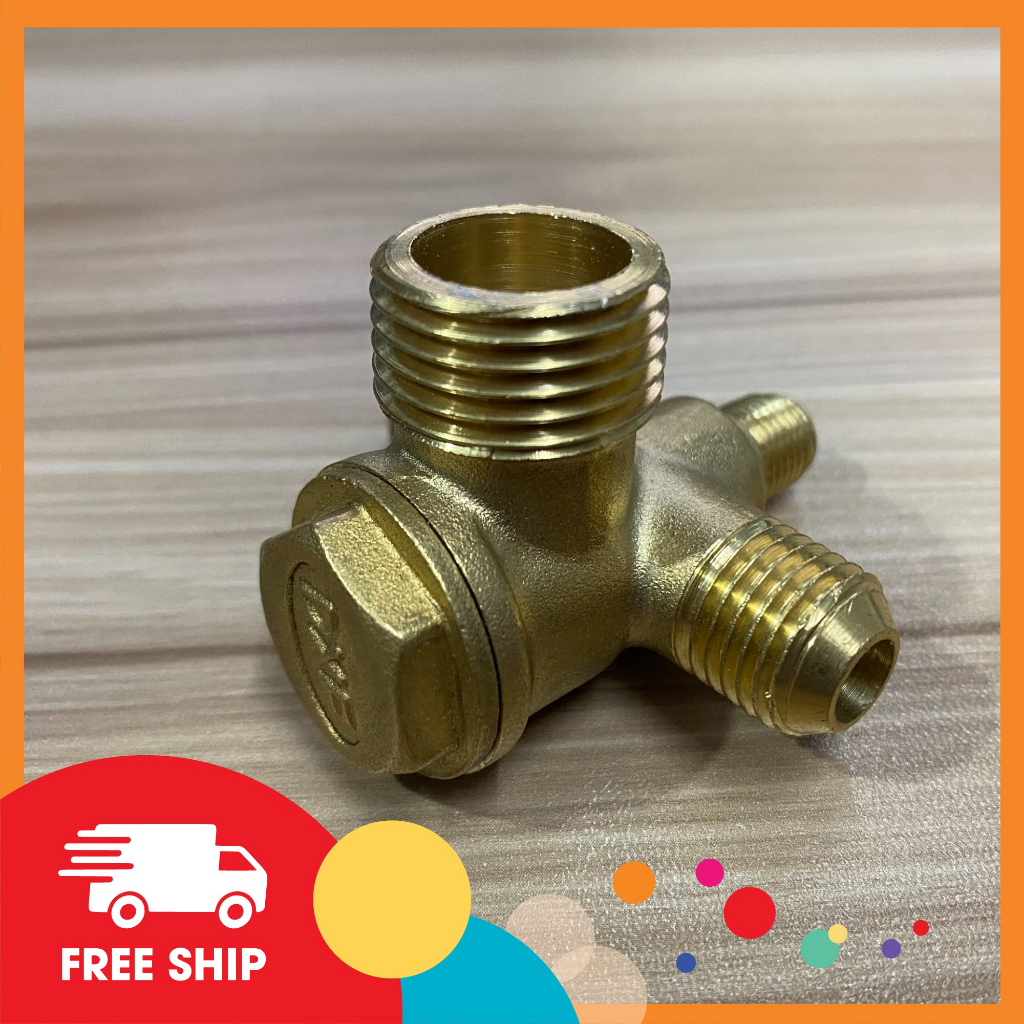 Van1chiều Atemon ren 21/14/14/10mm,4 cổng chia,máynén khí,máybơm hơi không dầu1350/1500/1680/1800W,VAN1C4C