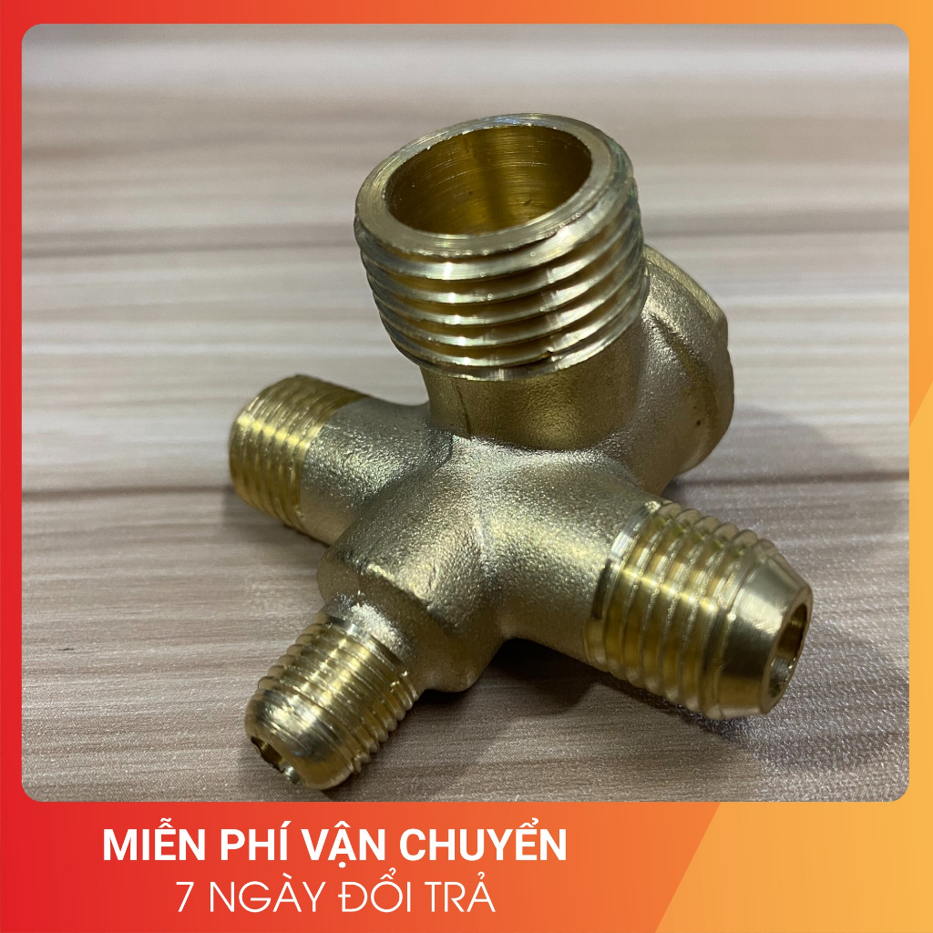 Van1chiều Atemon ren 21/14/14/10mm,4 cổng chia,máynén khí,máybơm hơi không dầu1350/1500/1680/1800W,VAN1C4C