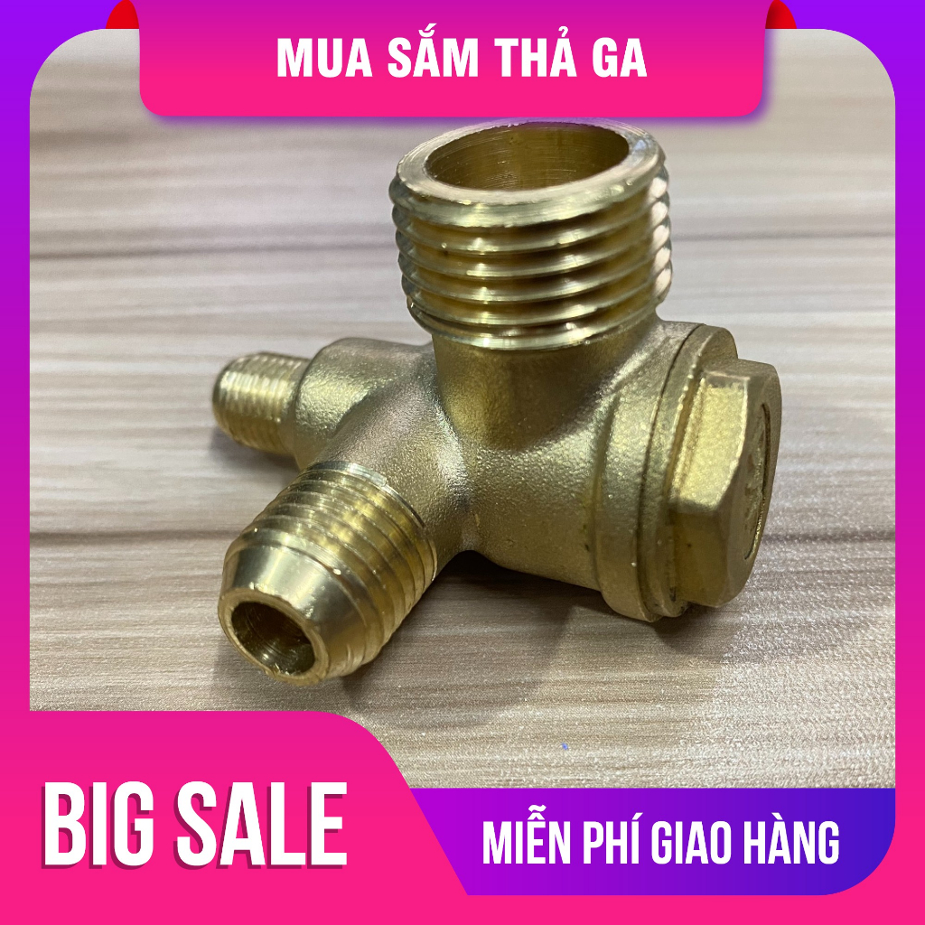 Van1chiều Atemon ren 21/14/14/10mm,4 cổng chia,máynén khí,máybơm hơi không dầu1350/1500/1680/1800W,VAN1C4C