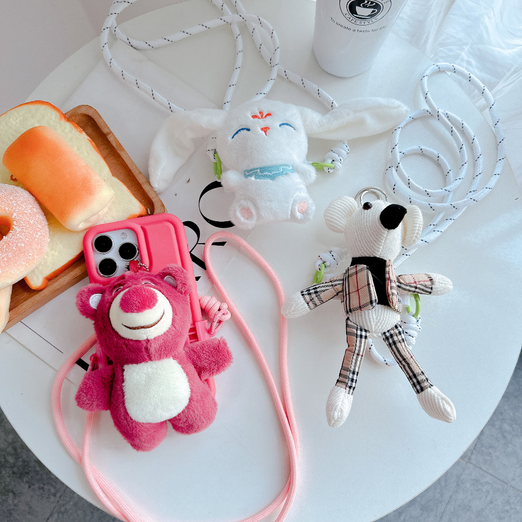 Kẹp Thú Gấu Bông Kèm Dây Đeo Chéo Cho Các Dòng Điện Thoại7p/8p/x/xsmax/11/11prm/12prm/13prm/14prm Anh Gà case