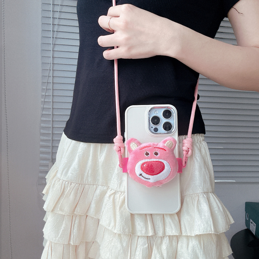 Kẹp Thú Gấu Bông Kèm Dây Đeo Chéo Cho Các Dòng Điện Thoại7p/8p/x/xsmax/11/11prm/12prm/13prm/14prm Anh Gà case