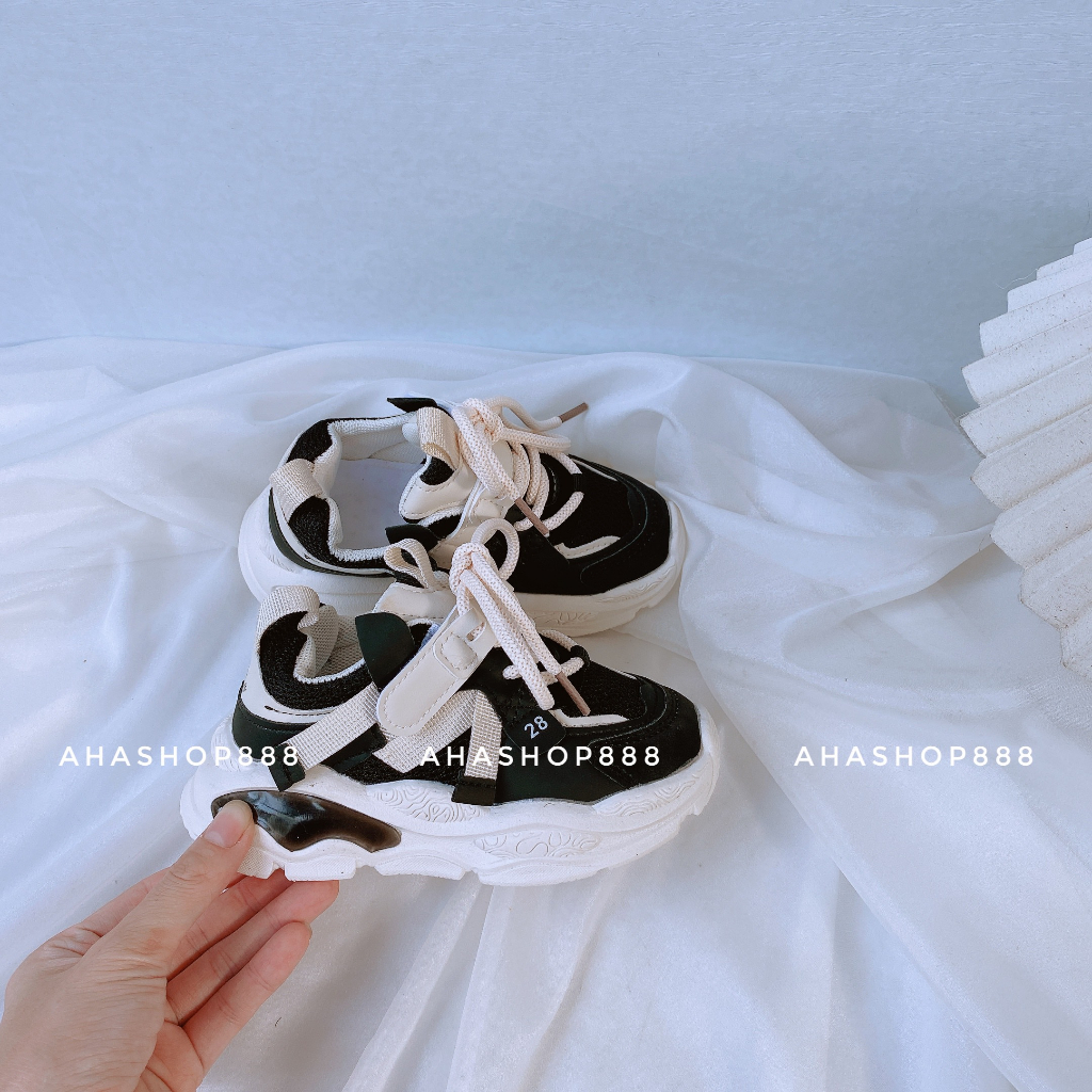 Size 26-36 FORM NHỎ Giày Thể Thao Sneaker Năng Động Phối Vải Lưới Thoáng Chân Chân Cho Bé Trai Bé Gái K215