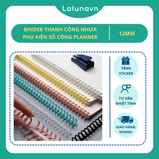 Binder thanh còng nhựa cao cấp đường kính 12mm phụ kiện sổ còng planner nhật ký Lalunavn-B104