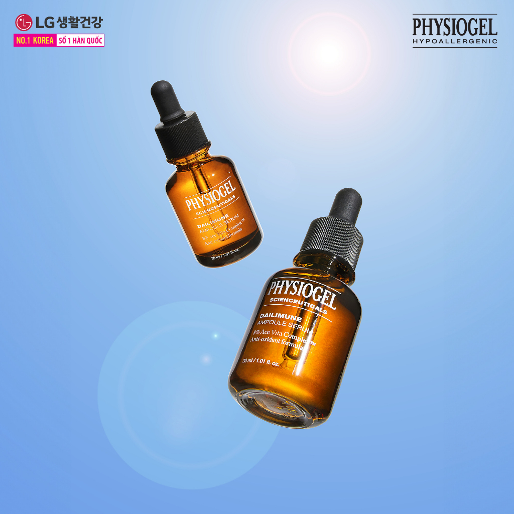 Combo 3 Tinh chất dưỡng trắng chống Oxy hóa Physiogel Scienceuticals Dailimune Ampoule Serum 1ml