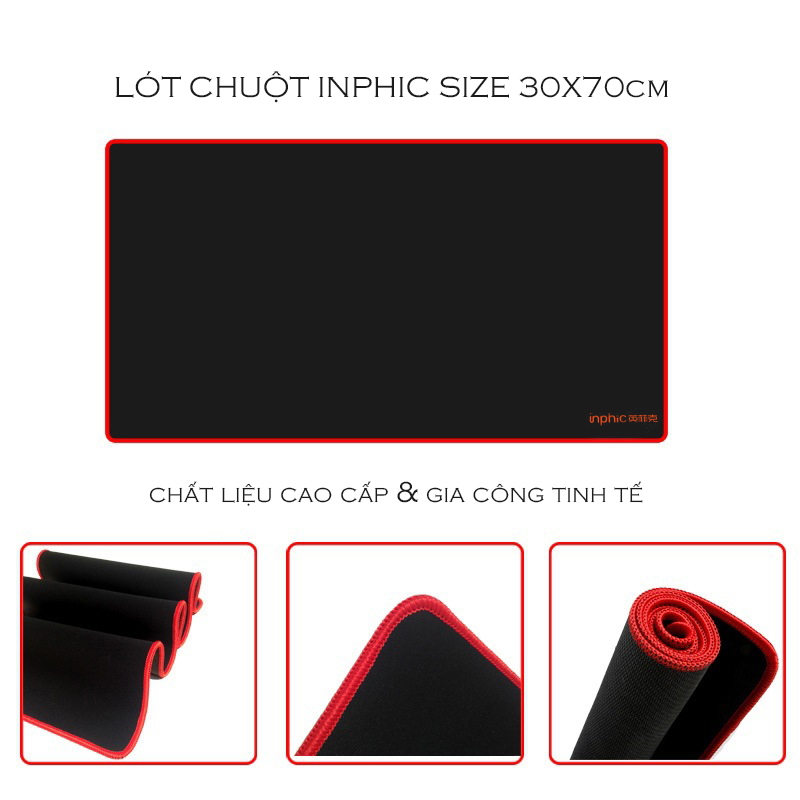 Lót chuột cao cấp INPHIC LC2 30x70cm dành cho game thủ văn phòng bàn di mượt mà chất liệu mềm mịn gaming