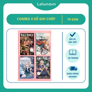 Combo 4 Sổ ghi chép A5 theo chủ đề vở viết học sinh cute dễ thương Lalunavn - B9