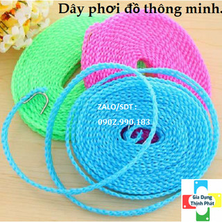 Dây phơi đồ thông minh dài 5m có lỗ chống trượt, tiết kiệm không gian