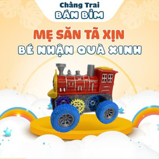 Xe tàu lửa chạy cót, tàu lửa bấm nút chạy cho bé - Qùa tặng Chàng Trai Bán Bỉm