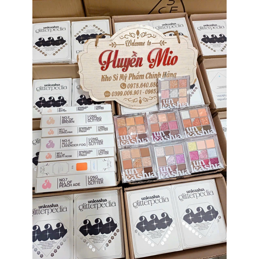 Bảng Phấn Mắt 9 Ô Unleashia Glitterpedia Eye Palette tiện dụng dễ dùng siêu nhũ lấp lánh 6.6g