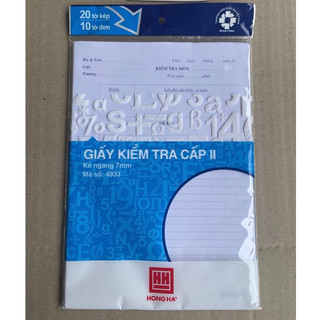 Giấy kiểm tra cấp 2 kẻ ngang hồng hà 4933