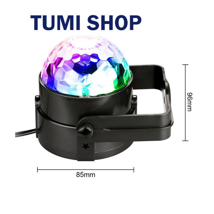 Đèn led xoay 7 màu cảm ứng theo nhạc trang trí tại gia đình, phòng karaoke, chất liệu cao cấp, - tumishopxnf8