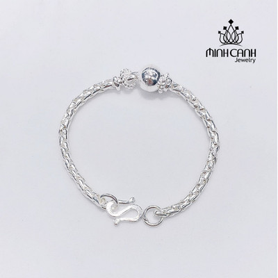Lắc Bạc Trẻ Em Thân Tròn 1 Bi - Minh Canh Jewelry
