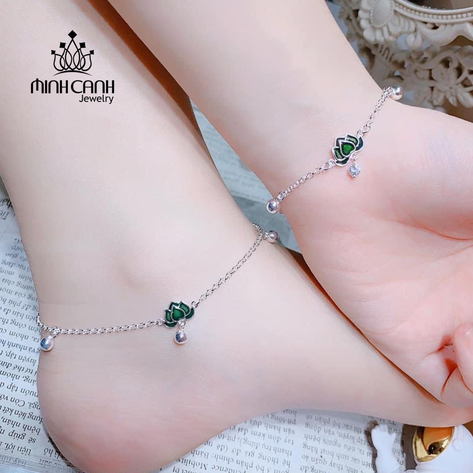 Bộ Trang Sức Bạc Hoa Sen Bạc Ta Gồm Lắc Tay Lắc Chân - Minh Canh Jewelry