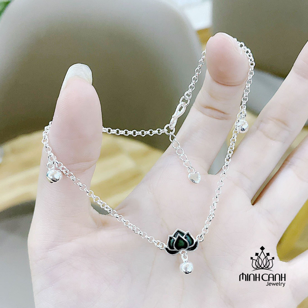 Bộ Trang Sức Bạc Hoa Sen Bạc Ta Gồm Lắc Tay Lắc Chân - Minh Canh Jewelry