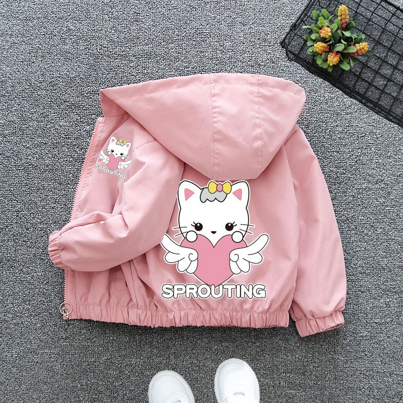 Áo khoác gió cho bé gái Demeone A1003 in hình công chúa elsa dễ thương thiết kế mới 2023 thời trang thu đông