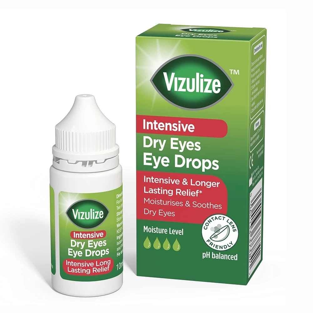 Dung Dịch Nhỏ Mắt Vizulize Intensive Dry Eyes Eye Drops Làm Dịu Và Giảm Khô Mắt (Hộp 10ml)