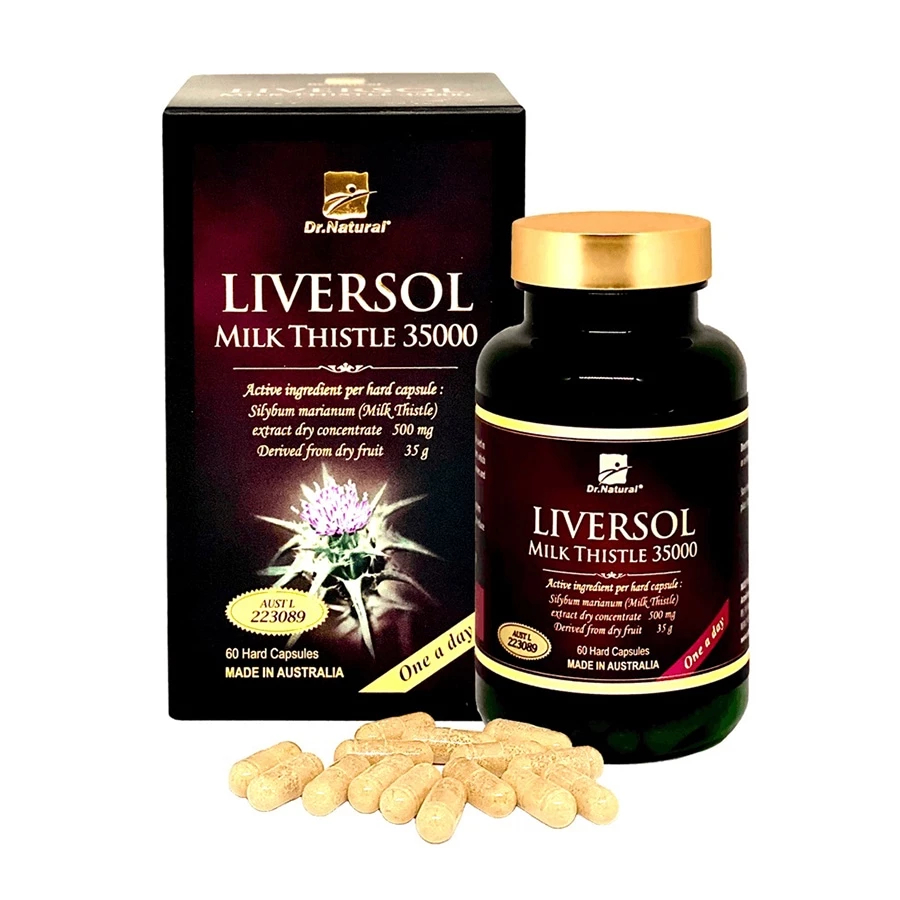 Viên Uống Bổ Gan LiverSol Milk Thistle 3500 Hỗ Trợ Tăng Cường Chức Năng Gan (Hộp 60 Viên)