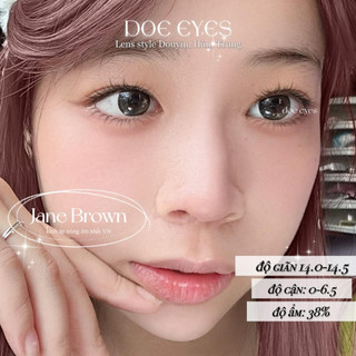 Kính áp tròng DOE EYES [Jane Brown có cận đến 6.5] - Lens Hàn style douyin -  Kính áp tròng cận
