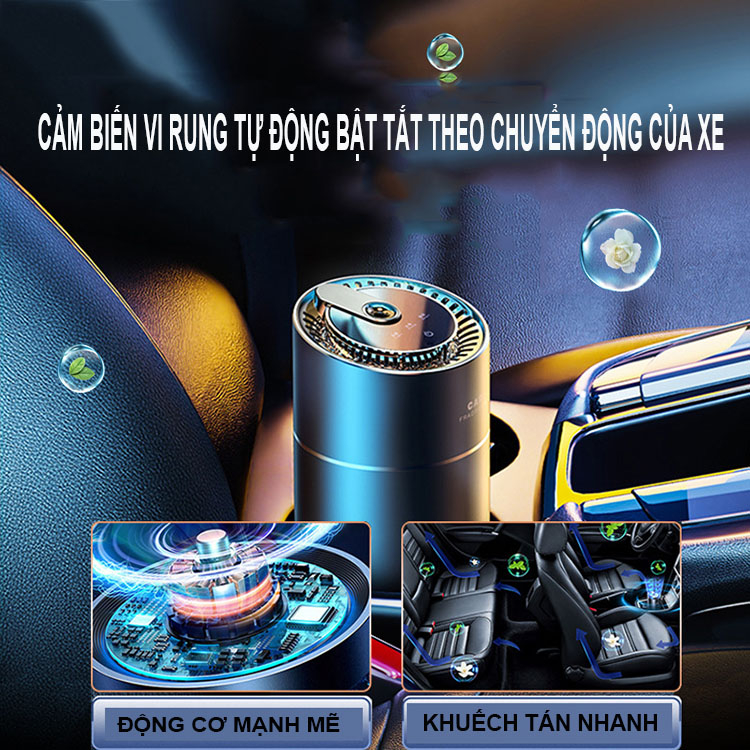 Máy khuếch tán hương thơm và khử mùi nội thất ô tô cao cấp TORRAS F26