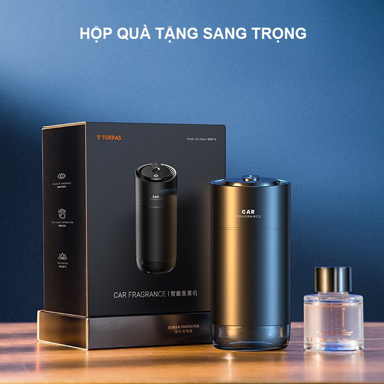 Máy khuếch tán hương thơm và khử mùi nội thất ô tô cao cấp TORRAS F26