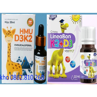 Lineabon K2+D3 vitamin K2D3 hỗ trợ hấp thu canxi chai 10ml