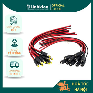 Jack nguồn DC đực cái liền dây 5.5x2.1mm chất lượng tốt.