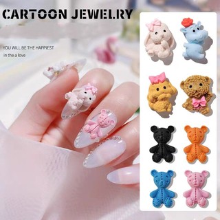 Charm con thỏ cute-charm gấu nhựa cute gắn trang trí móng tay