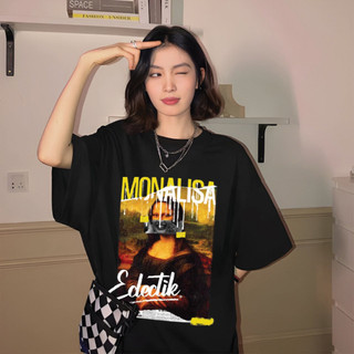 Áo thun unisex in tranh vẽ vui nhộn nàng Monalisa