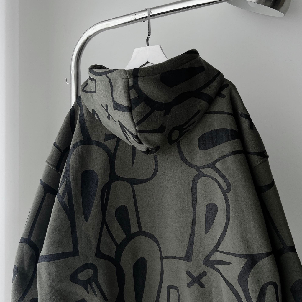 Áo hooodie not rabbit in hình form rộng unisex nam nữ phong cách cá tính, năng động, áo nỉ có mũ HOT TREND mùa đông 2024