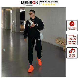 Set bộ thu đông nam có mũ dài tay cao cấp Menson MD29 Bộ thể thao thu đông nam dày dặn siêu ấm 2023 Hàng Hiệu