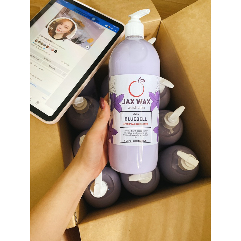 Lotion Bluebell dưỡng da wax chuyên dụng, dịu da, ngừa lông mọc ngược jaxwax mùi oải hương