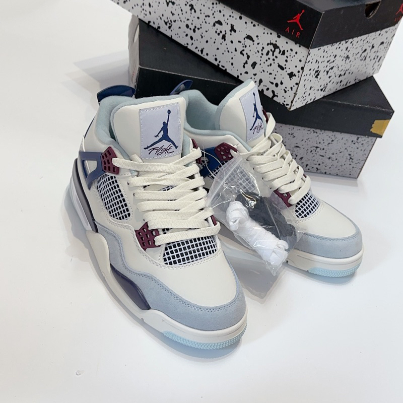 JDK STORE_Giày Sneaker JD4 White Navy Xanh Than