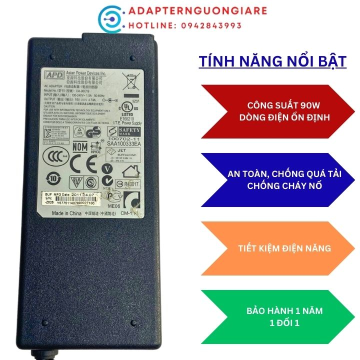 Adapter nguồn máy tính case PC Intel NUC kit 19v 4.74a 90W