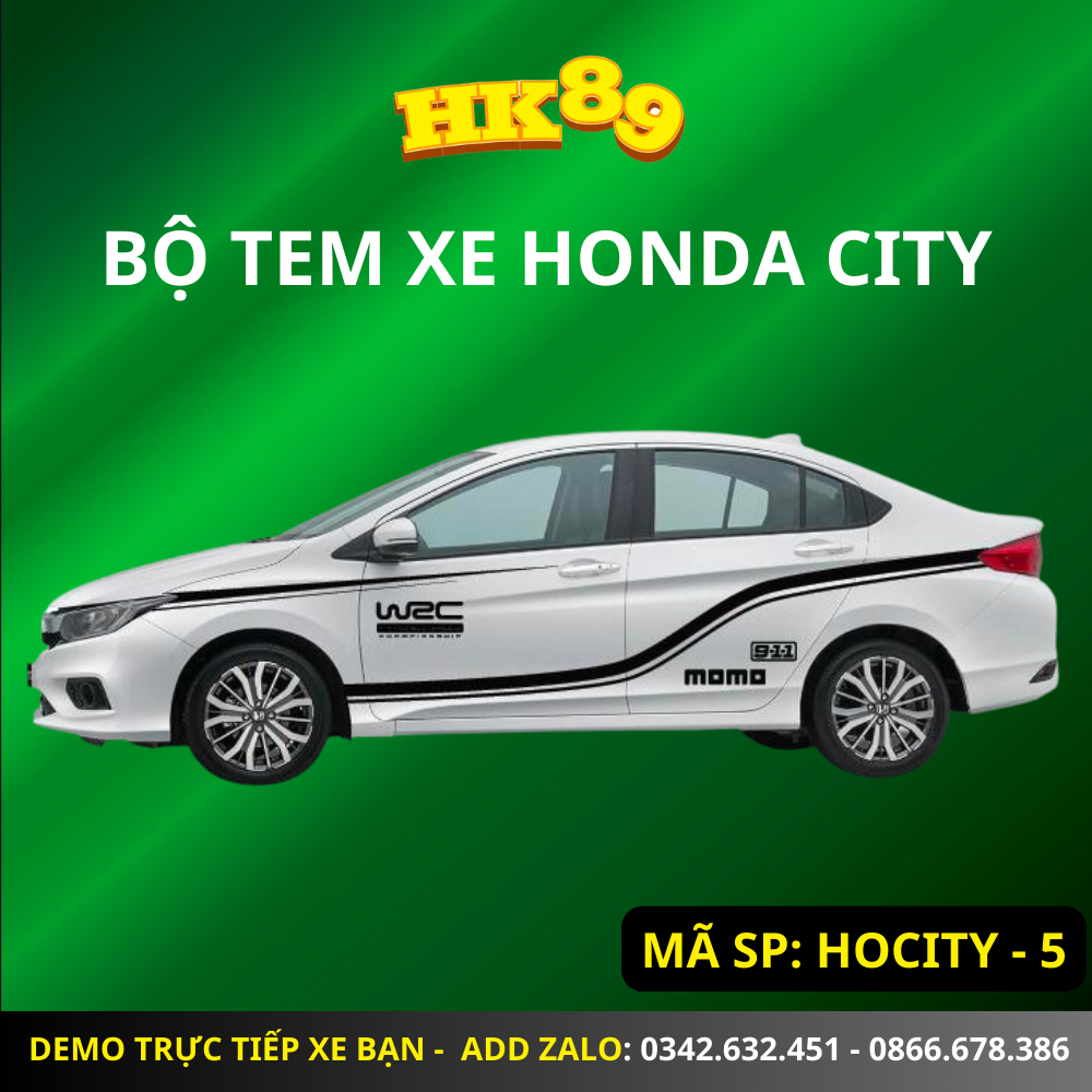 Tem xe HONDA CITY - Tem dán sườn xe Honda City làm theo yêu cầu